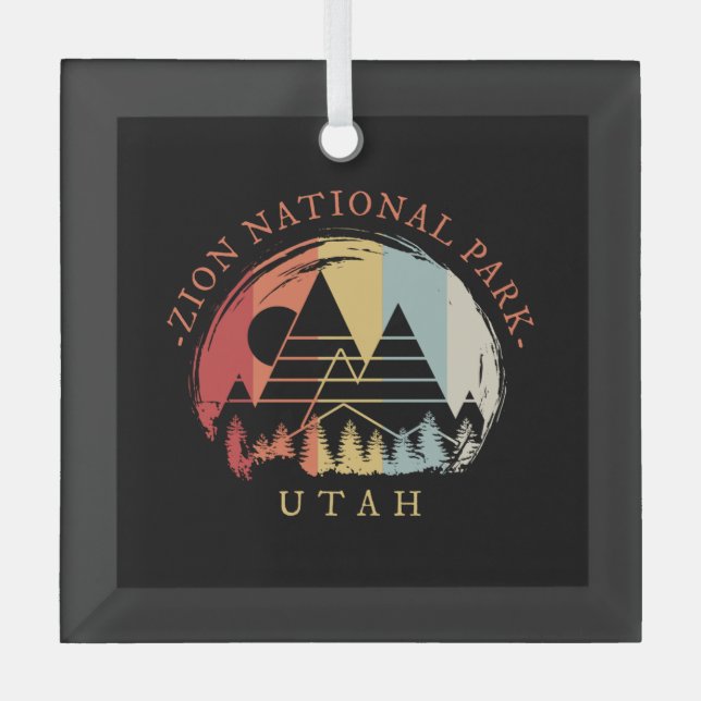 Zion National Park Glass Tree Decoration (Front)