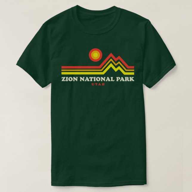 Zion National Park Hikes Retro Mountain Zion Park  T-Shirt (Design Front)