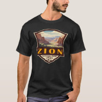 Zion National Park Illustration Retro Badge