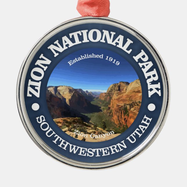 Zion National Park Metal Tree Decoration (Front)