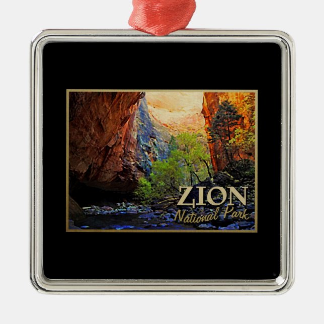 Zion National Park Metal Tree Decoration (Front)