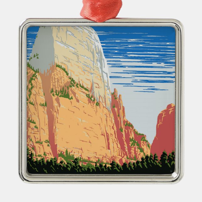 Zion National Park Metal Tree Decoration (Front)