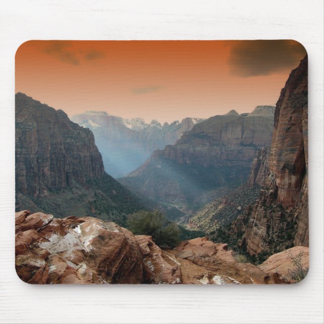 Zion National Park Mountains Landscape Mouse Pad (Front)