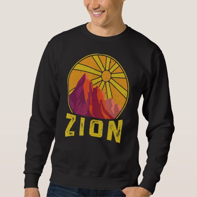 Zion National Park Nature   Hiking Fan Sweatshirt (Front)