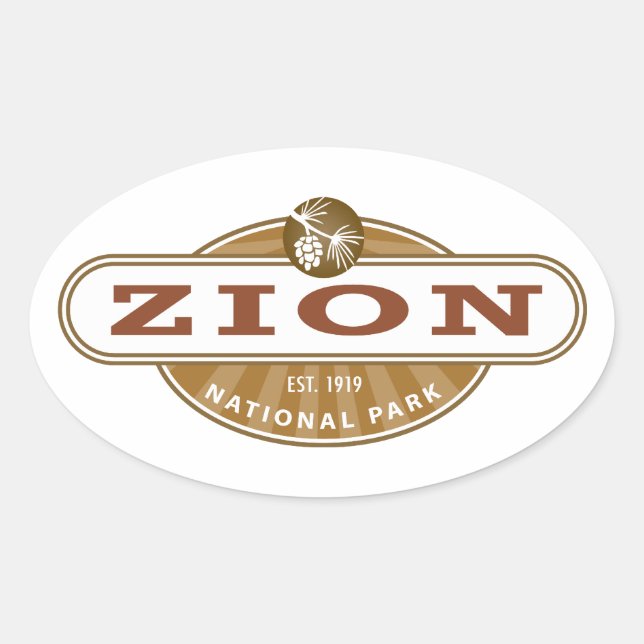 Zion National Park Oval Sticker (Front)