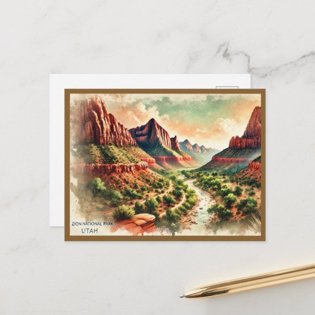 zion national park postcards (Front/Back In Situ)