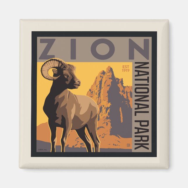 Zion National Park | Ram Magnet (Front)
