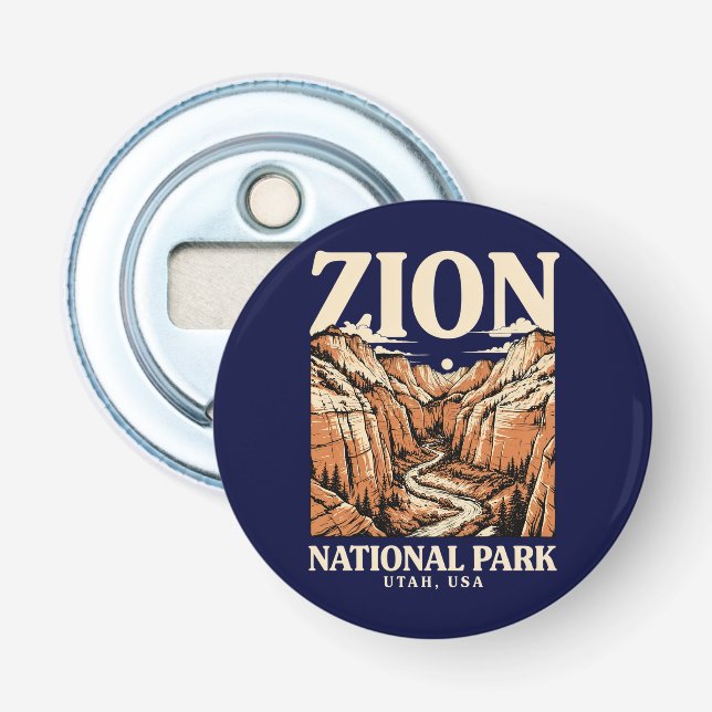 Zion National Park Red Cliffs Bottle Opener (Front)