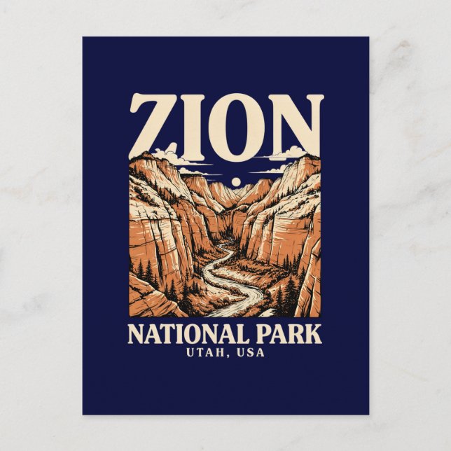 Zion National Park Red Cliffs Holiday Postcard (Front)