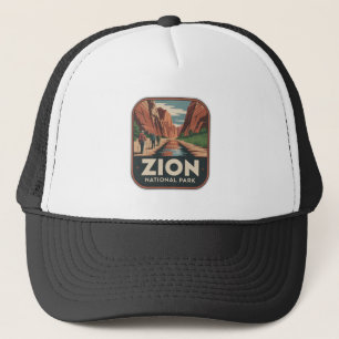 Zion National Park Retro Badge Trucker Hat