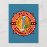 Zion National Park Retro Compass Emblem