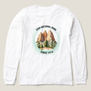 Zion National Park Retro Distressed Circle T-Shirt Tri-Blend Shirt