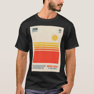 Zion National Park Retro Travel Art T-Shirt