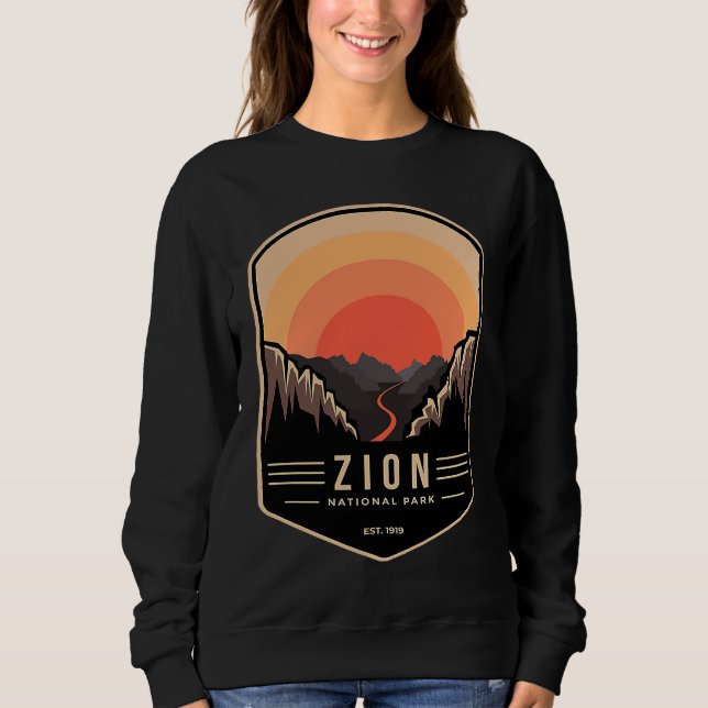 Zion National Park Retro Vintage Sweatshirt (Front)