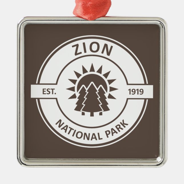 Zion National Park Sun Trees Metal Tree Decoration (Front)
