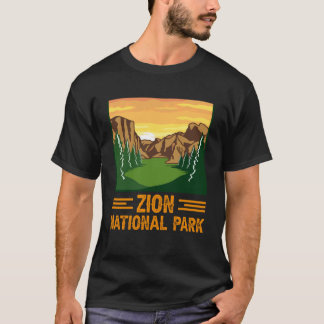 Zion National Park Sunset Canyon Graphic with Pine T-Shirt