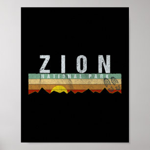 Zion National Park Tee Camping Hiking Tee Poster