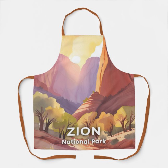 Zion National Park | Travel Watercolor Apron (Front)