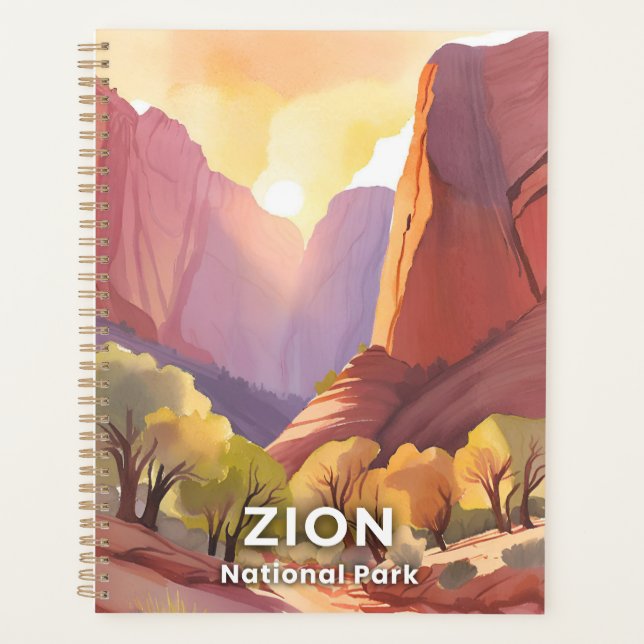 Zion National Park | Travel Watercolor Art Planner (Front)