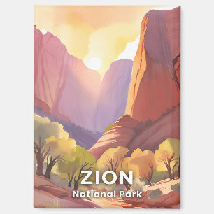 Zion National Park   Travel Watercolor Magnet
