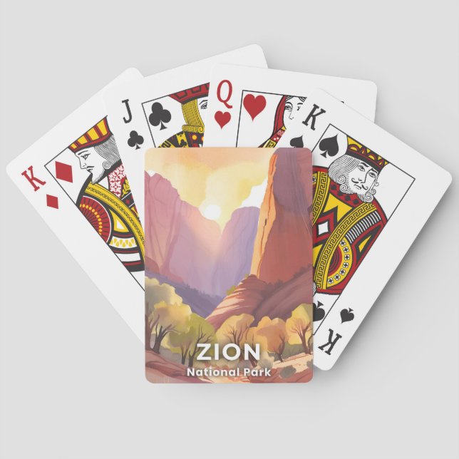Zion National Park | Travel Watercolor Playing Cards (Back)
