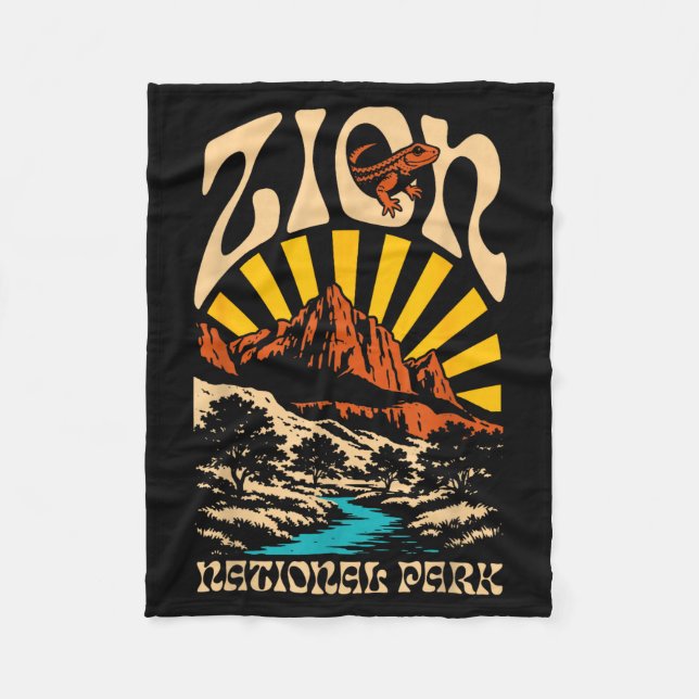 Zion National Park Utah Fleece Blanket (Front)