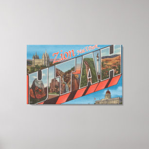 Zion National Park, Utah - Large Letter Scenes Canvas Print