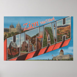 Zion National Park, Utah - Large Letter Scenes Poster