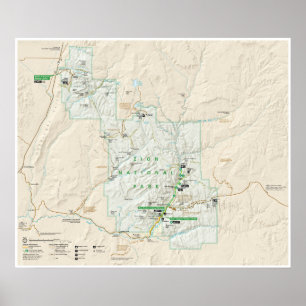 Zion National Park (Utah) map poster