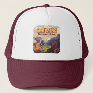 Zion National Park Utah Moab Canyon Retro Trucker Hat