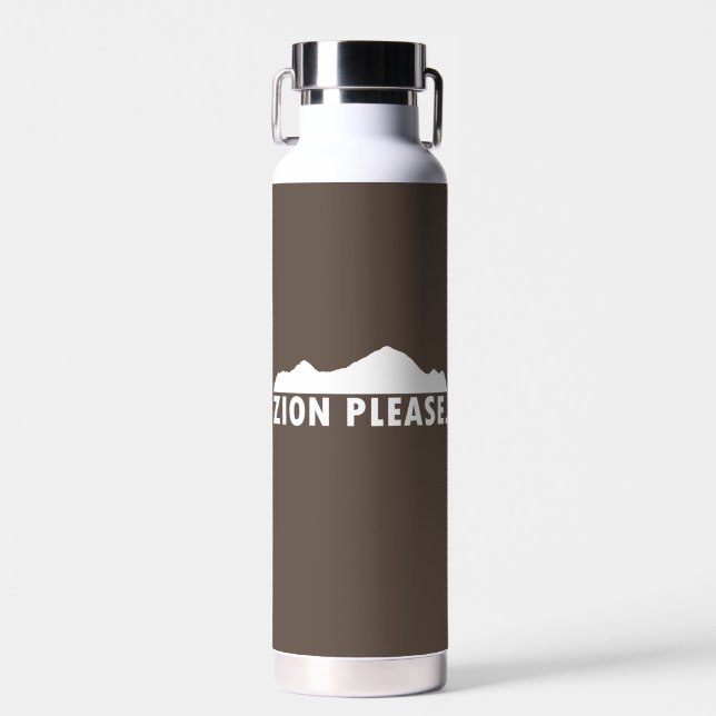 Zion National Park Utah Please Water Bottle (Front)