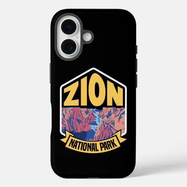 Zion National Park Utah Retro Case-Mate iPhone Case (Back)