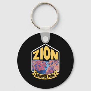 Zion National Park Utah Retro Key Ring