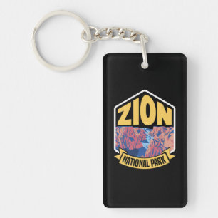 Zion National Park Utah Retro Key Ring