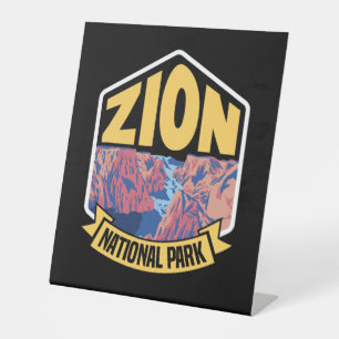 Zion National Park Utah Retro Pedestal Sign