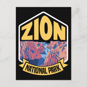 Zion National Park Utah Retro Postcard