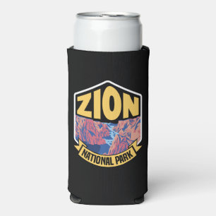 Zion National Park Utah Retro Seltzer Can Cooler