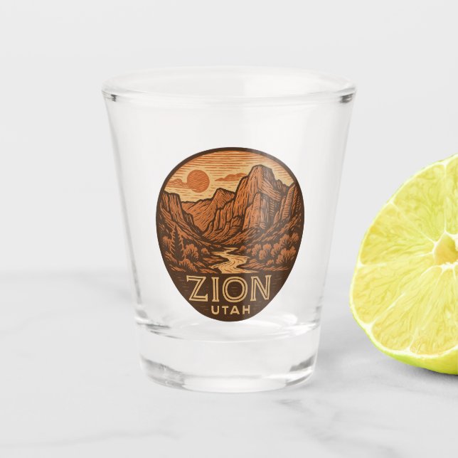 Zion National Park Utah Shot Glass (Front)