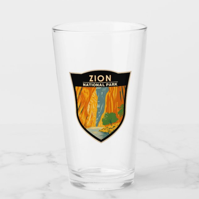 Zion National Park Utah The Narrows Vintage Glass (Front)