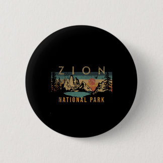Zion National Park Utah Usa Outdoor Vintage 6 Cm Round Badge