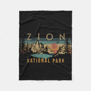 Zion National Park Utah Usa Outdoor Vintage  Fleece Blanket