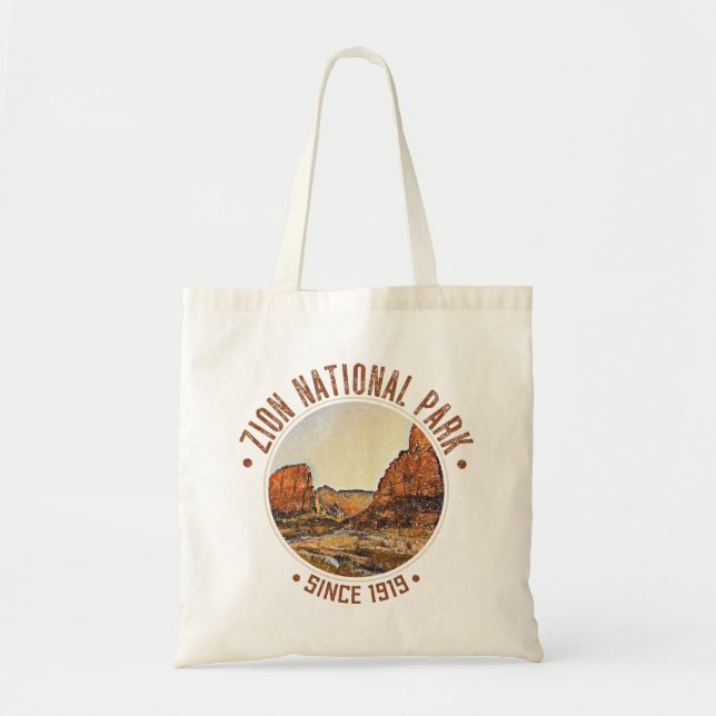 Zion National Park Utah USA Outdoors Distressed Tote Bag (Front)