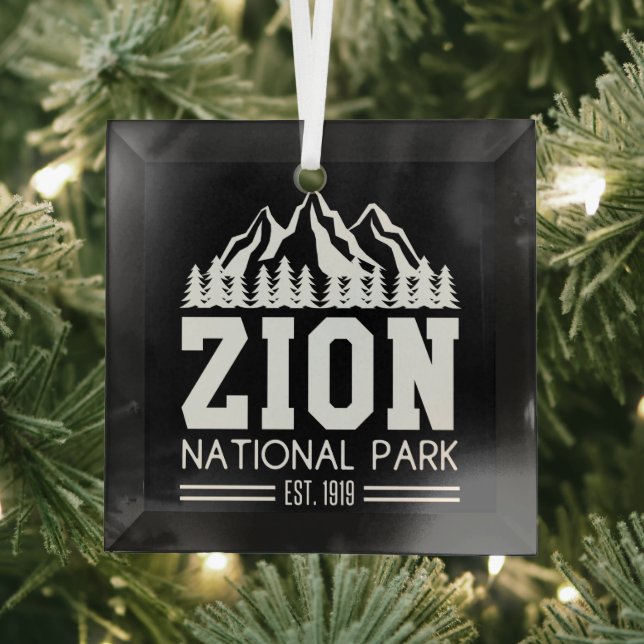 Zion National Park Utah USA Outdoors Hiking Glass Tree Decoration (Insitu)