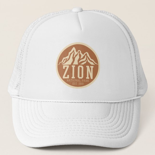 Zion National Park Utah USA Outdoors Retro Trucker Hat (Front)