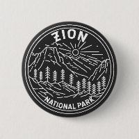 Zion National Park Utah Vintage Monoline