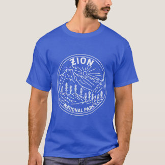 Zion National Park Utah Vintage Monoline  T-Shirt