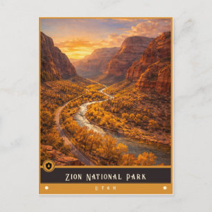 Zion National Park   Utah Vintage Postcard