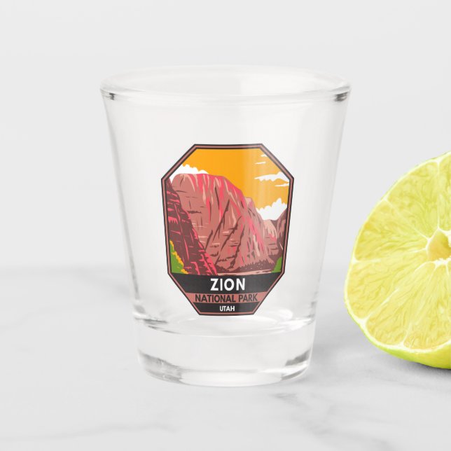 Zion National Park Utah Vintage  Shot Glass (Front)