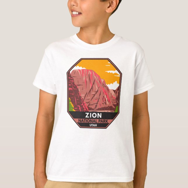Zion National Park Utah Vintage  T-Shirt (Front)