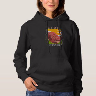 Zion National Park Utah Zion Canyon Distressed Vin Hoodie